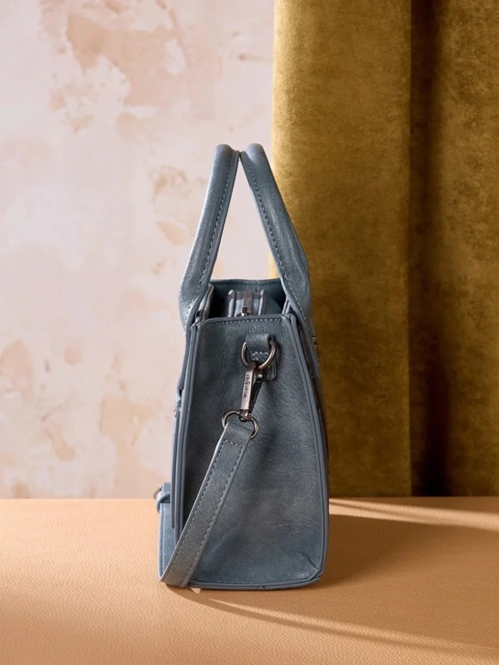 Wrangler Chevron Stitch Tote Crossbody Bag - Jean